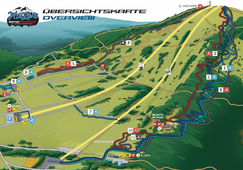 Routekaart Bikepark Willingen